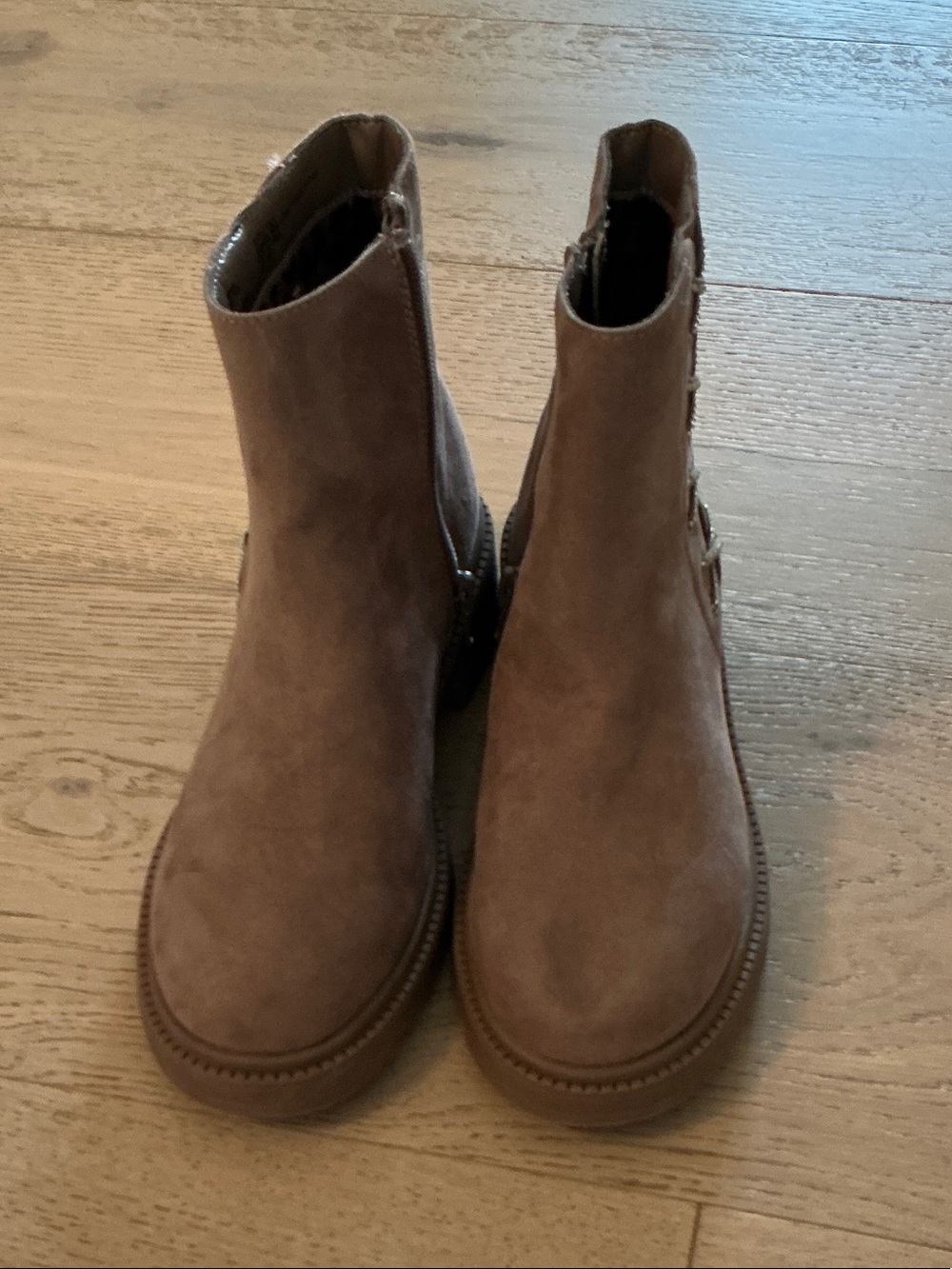 Steve Madden Kids Tan Suede Ankle Booties